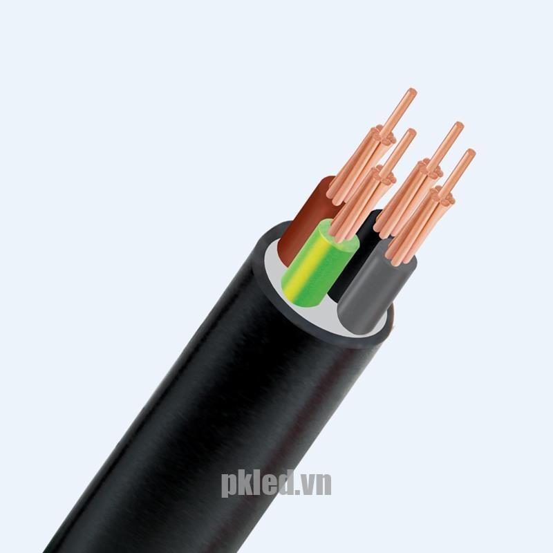 Hình ảnh mô phỏng cấu trúc lõi cáp Cadivi CVV 4 lõi