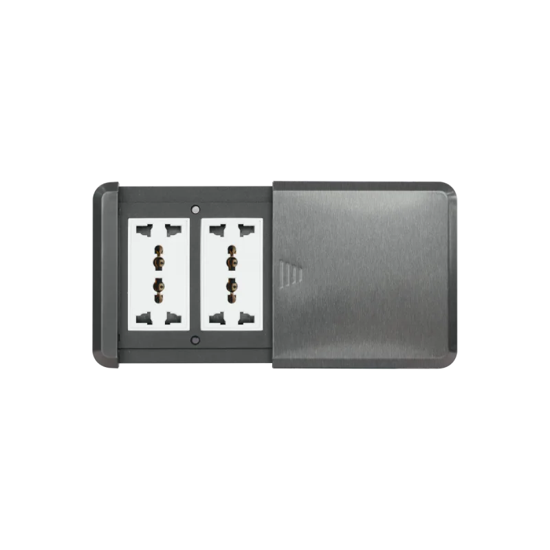 Ổ cắm đôi đa năng âm sàn nắp trượt chống thấm IP44 I2V202