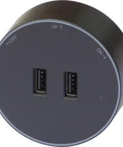 Bộ ổ cắm cao cấp có LED 2 cổng USB màu trắng Duhal K1B652