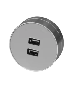 Bộ ổ cắm cao cấp aluminum acrylic 2 cổng USB màu trắng M1B642