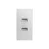 Ổ cắm 2 USB Saturn K size M màu trắng Duhal S1B002