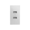 Ổ cắm 2 USB Saturn S size M màu trắng Duhal S1B005