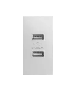 Ổ cắm 2 USB Saturn S size M màu trắng Duhal S1B005