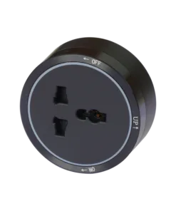 Bộ ổ cắm cao cấp PC aluminum có LED 3 chấu đa năng màu trắng S1B152