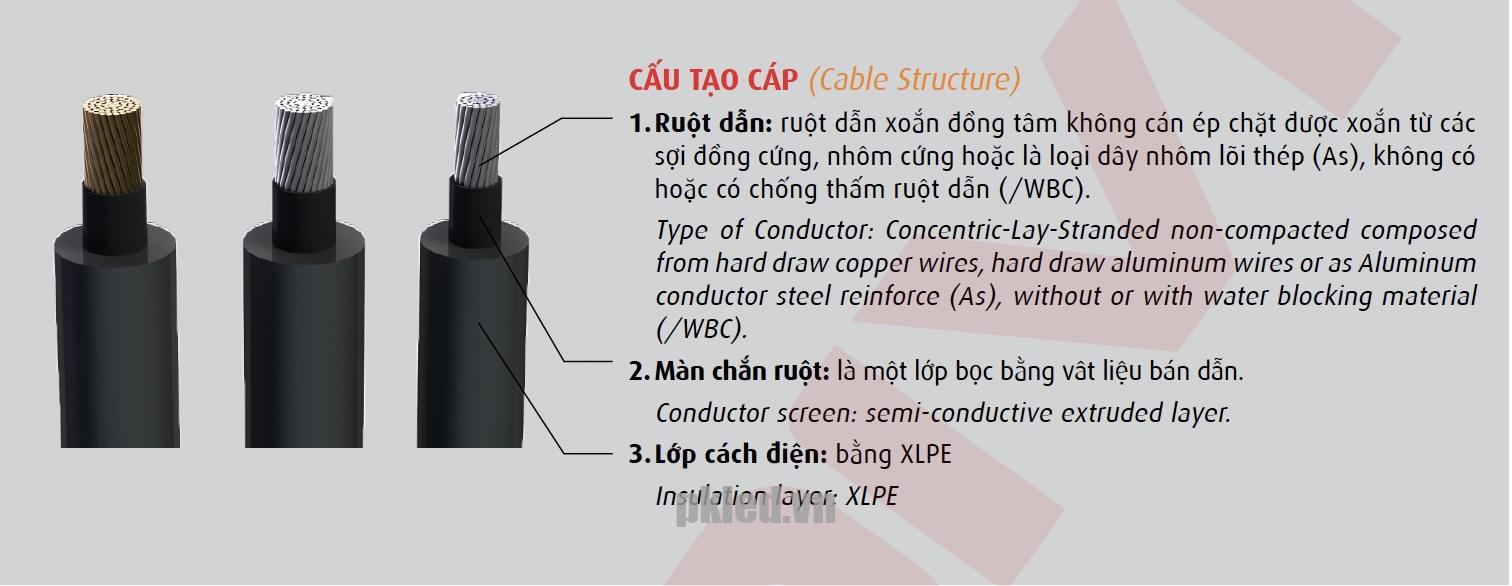 Cadivi Cấu toạ cáp CX1V/WBC