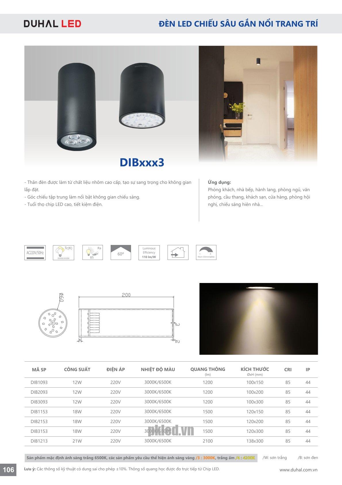 Trang 106- Tài liệu kỹ thuật đèn led Duhal series DIBxxx3