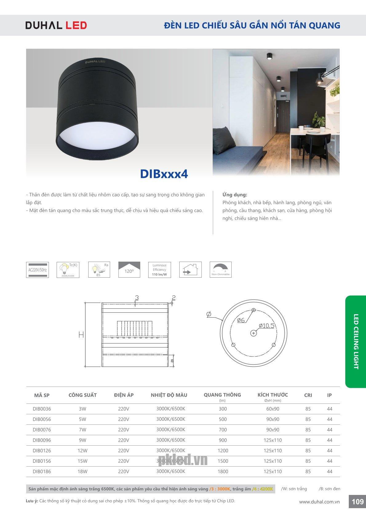 Trang 109- Tài liệu kỹ thuật đèn led Duhal series DIBxxx4