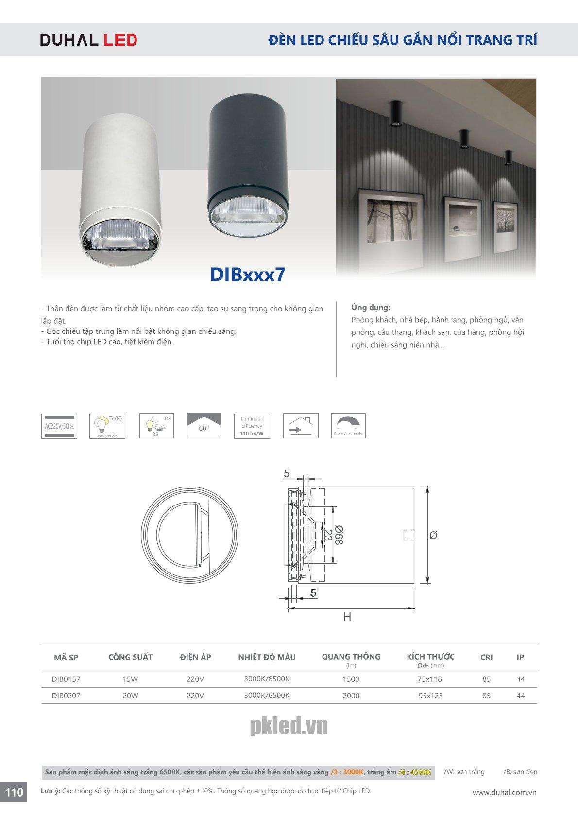 Trang 110- Tài liệu kỹ thuật đèn led Duhal series DIBxxx7