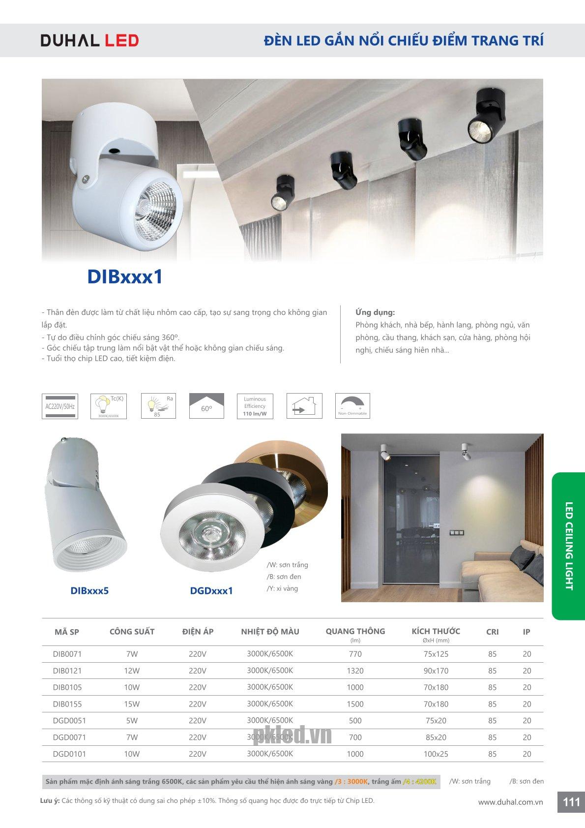 Trang 111- Tài liệu kỹ thuật đèn led Duhal series DIBxxx1
