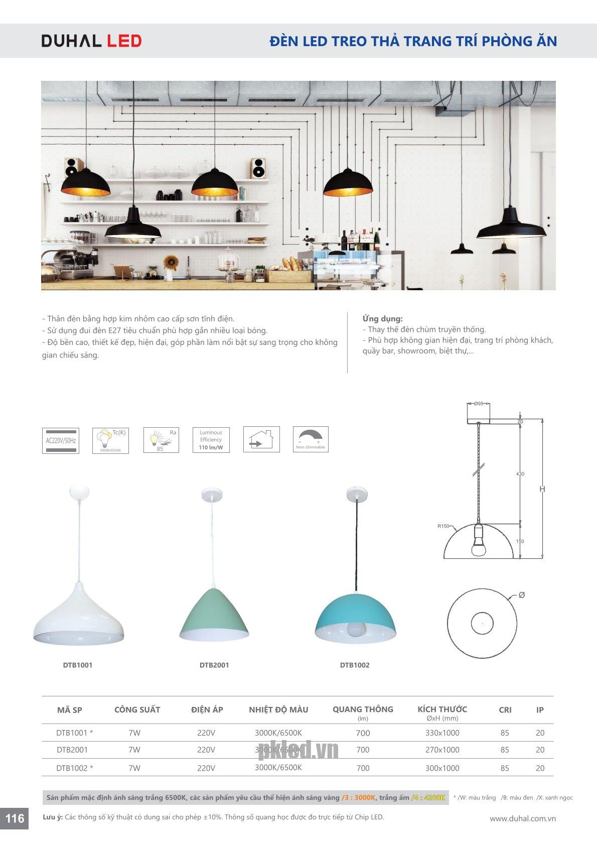 Trang 116- Tài liệu kỹ thuật đèn led Duhal series DTB