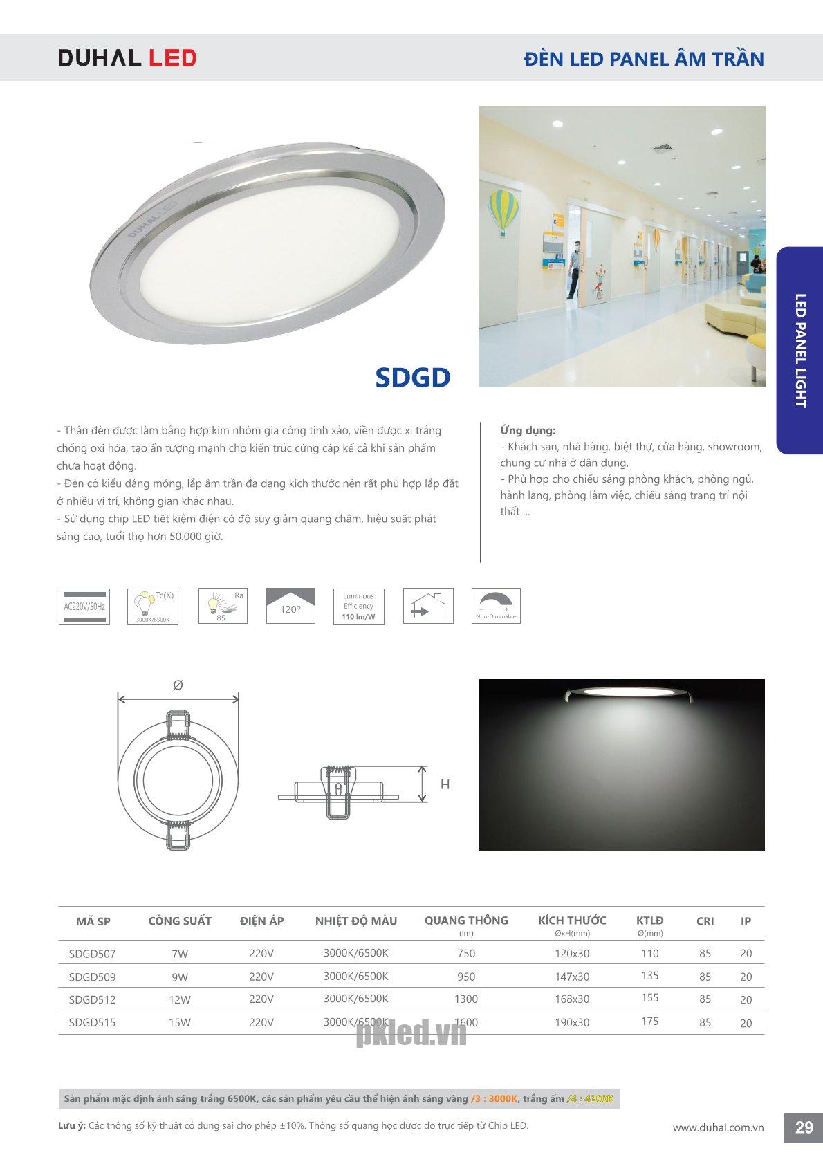 Trang 29- Tài liệu kỹ thuật đèn led Duhal series SDGD
