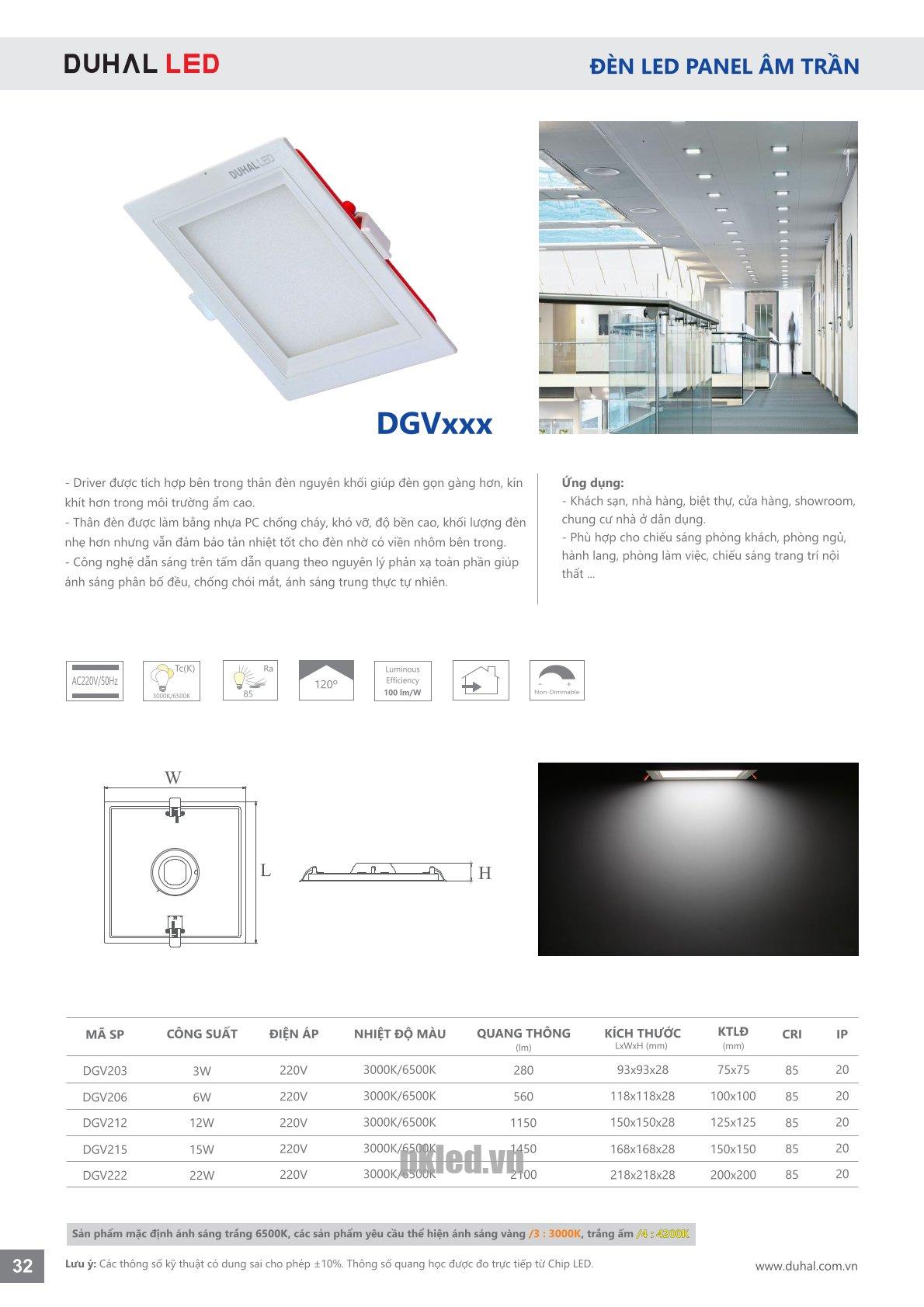 Trang 32- Tài liệu kỹ thuật đèn led Duhal series DGVxxx