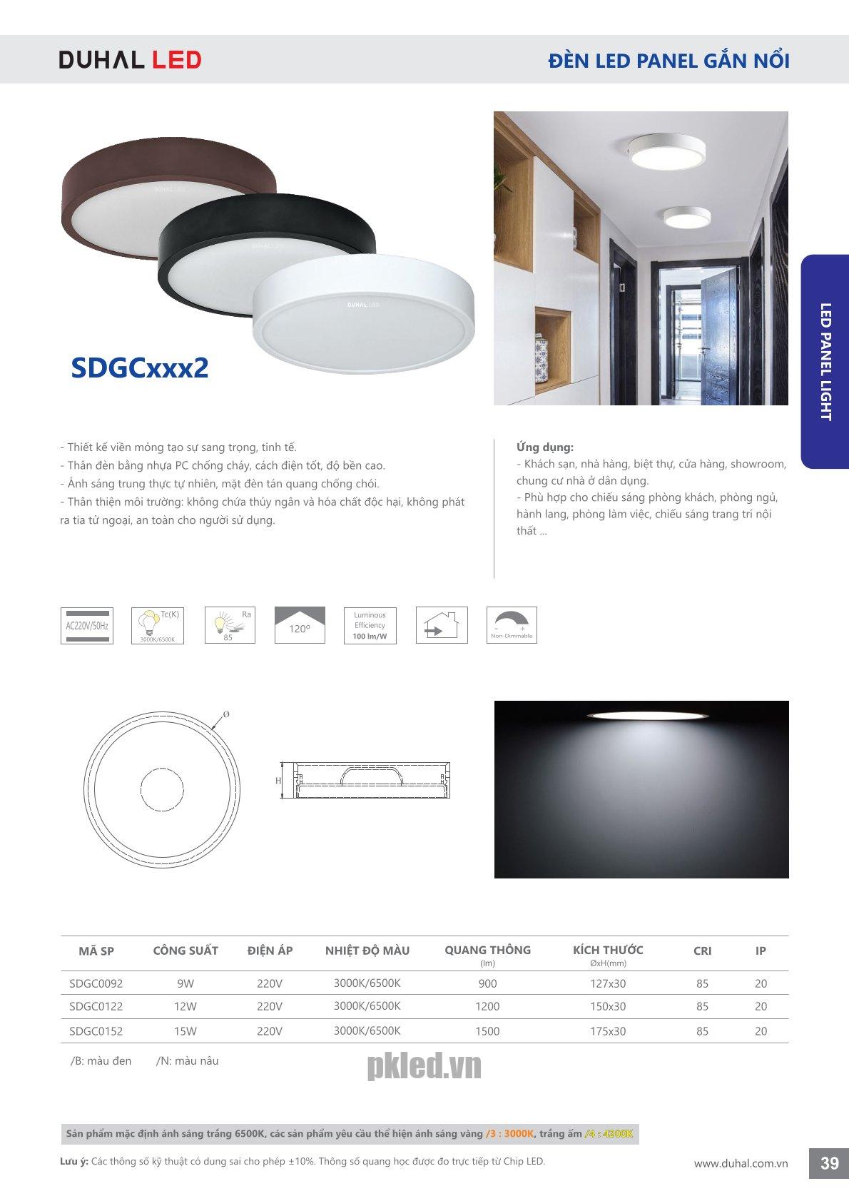 Trang 39- Tài liệu kỹ thuật đèn led Duhal series SDGCxxx2