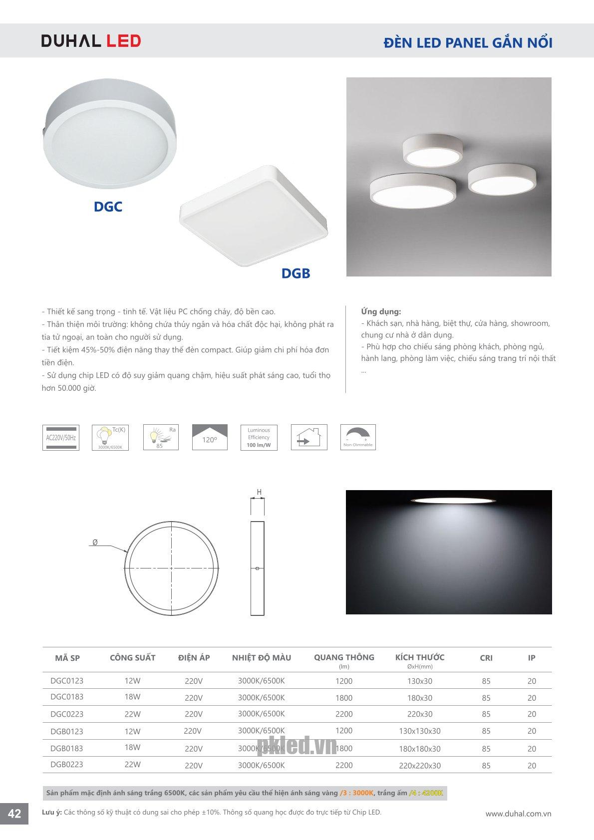 Trang 42- Tài liệu kỹ thuật đèn led Duhal series DGC, DGB