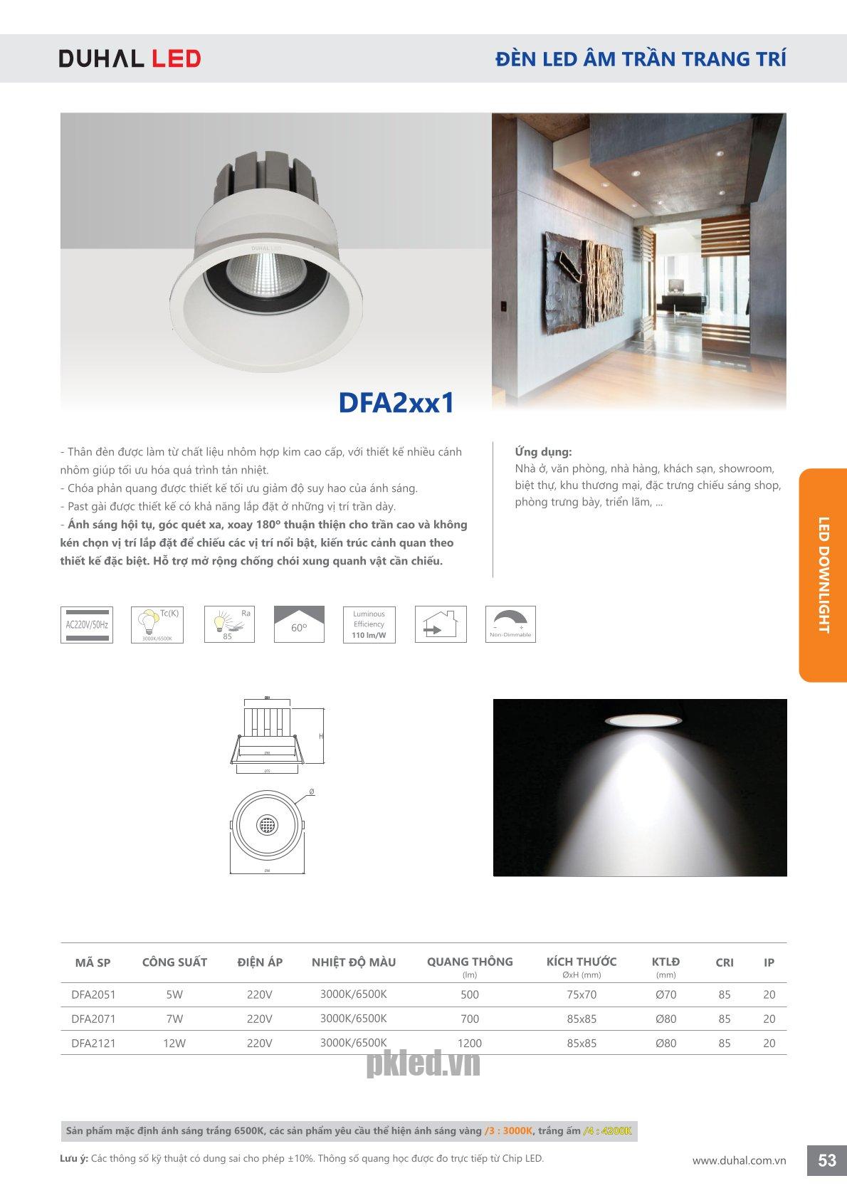 Trang 53- Tài liệu kỹ thuật đèn led Duhal series DFA2xx1