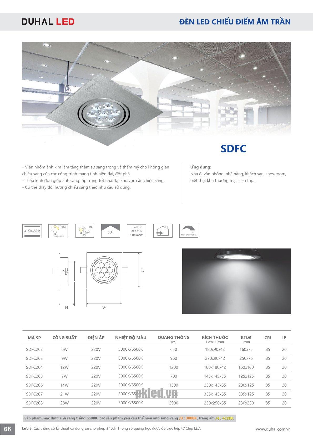 Trang 66- Tài liệu kỹ thuật đèn led Duhal series SDFC