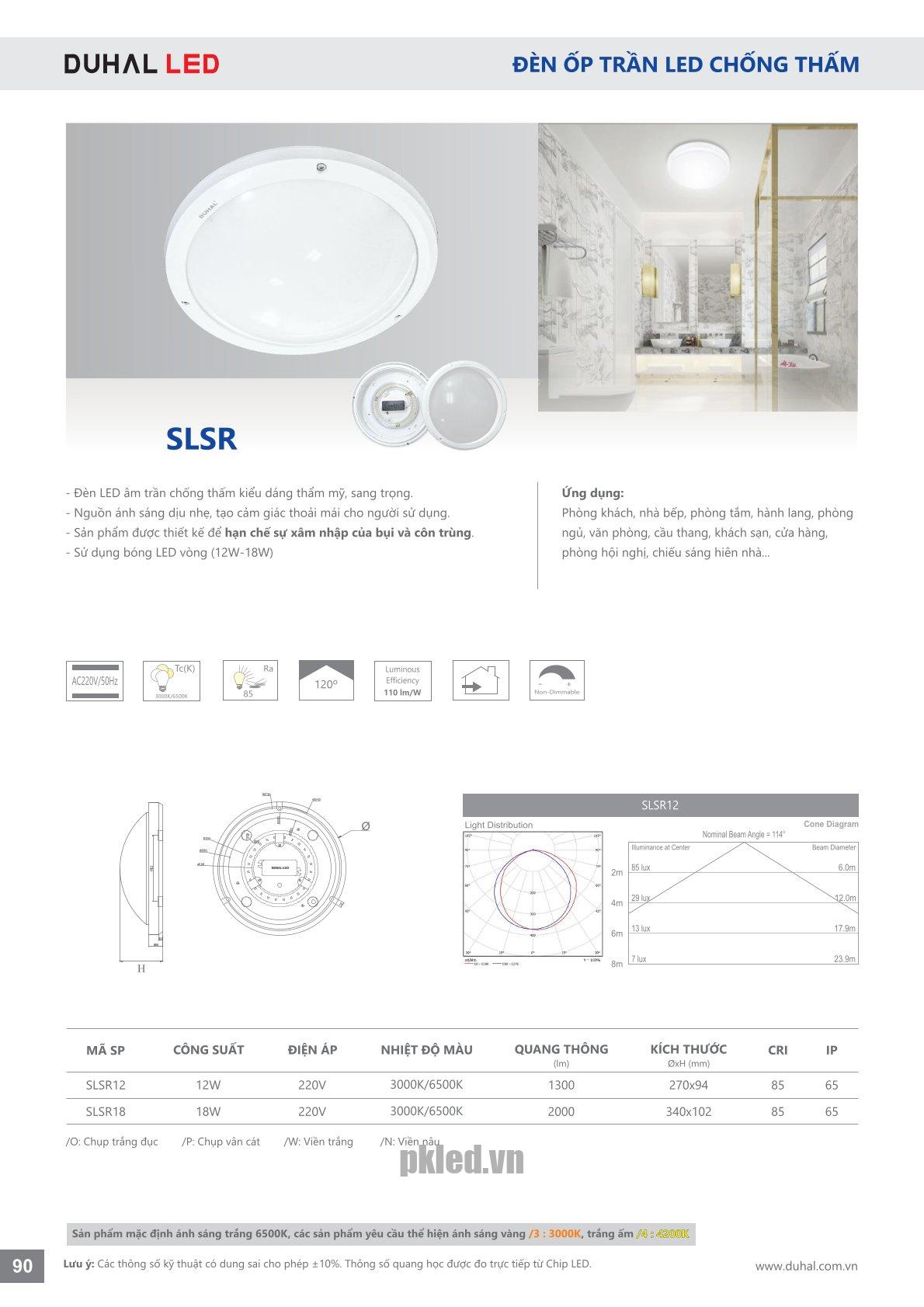 Trang 90- Tài liệu kỹ thuật đèn led Duhal series SLSR