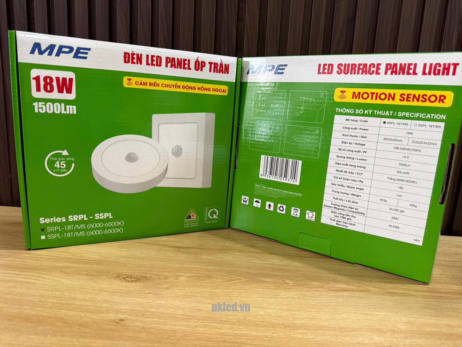 Đèn cảm biến chuyển động 18W SRPL-18T/MS MPE
